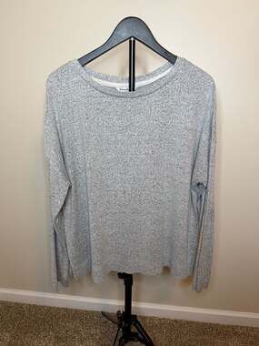 Tommy Bahama Island Soft Gray Marled Long Sleeve Sweater Top XL